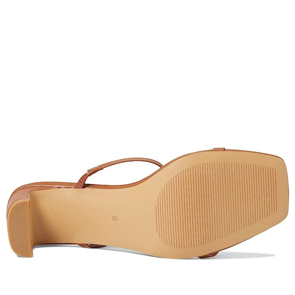 FARYL by Farylrobin Analisa Sandals Women's 11 Cognac Leather Square Toe GAL1106